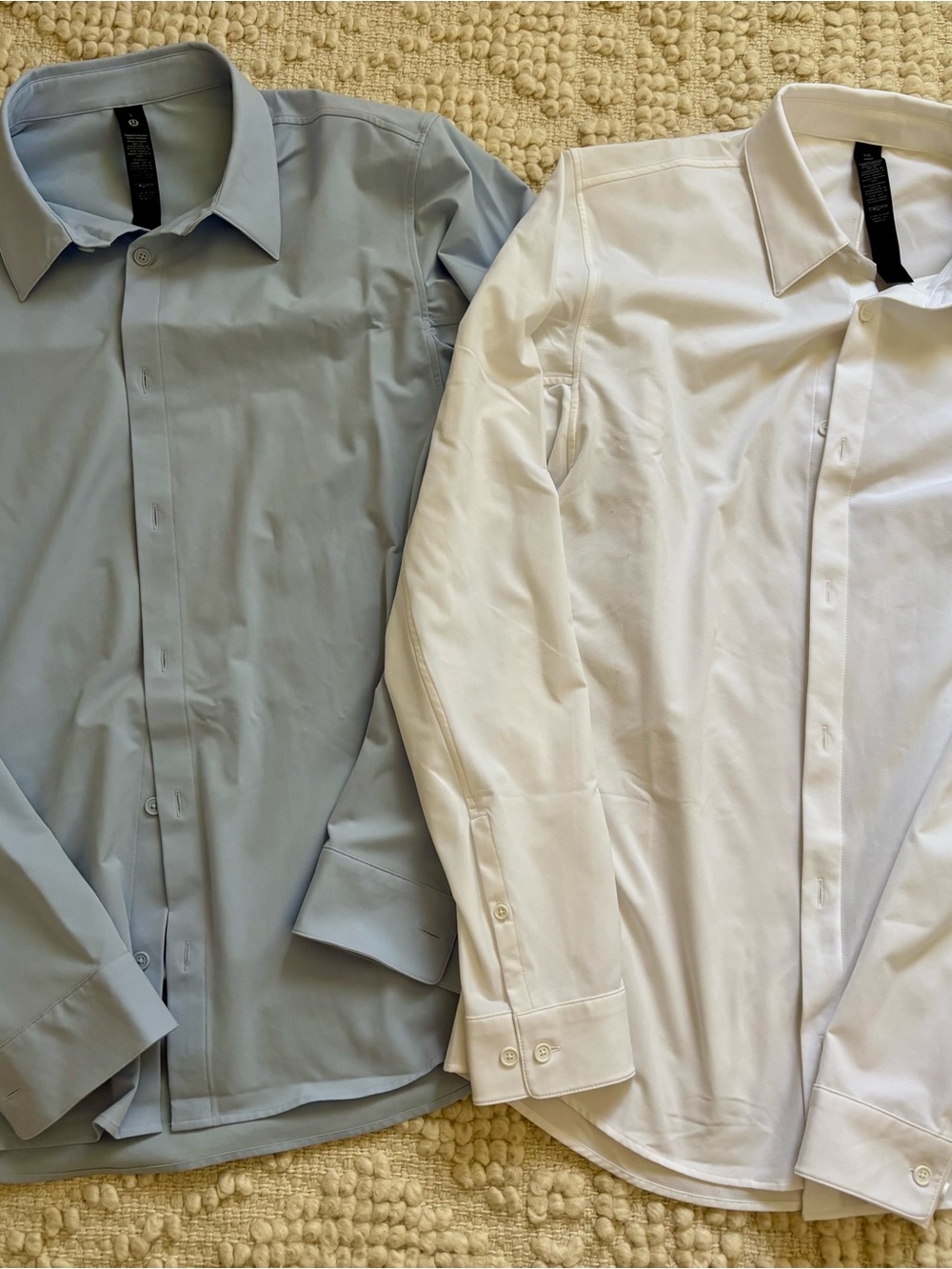 lululemon athletica Men's Dress Shirts — Light Blue & White